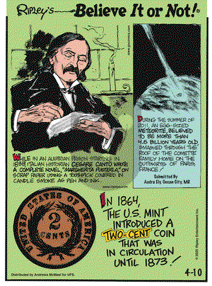 Ripley's Believe It or Not on Friday April 10, 2020 Comic Strip