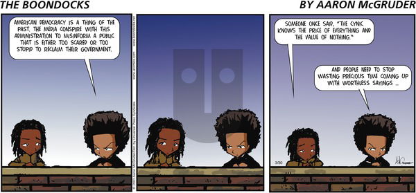 The Boondocks on Sunday March 30, 2003 Comic Strip