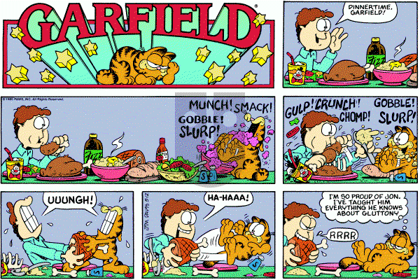 Garfield on Sunday May 12, 1985 Comic Strip