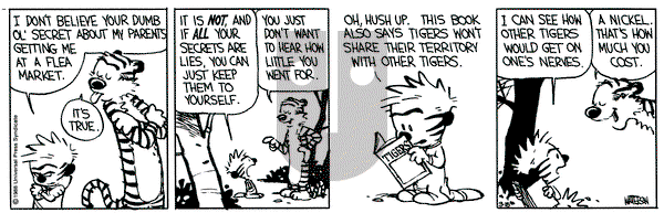 Calvin and Hobbes on Friday March 18, 1988 Comic Strip