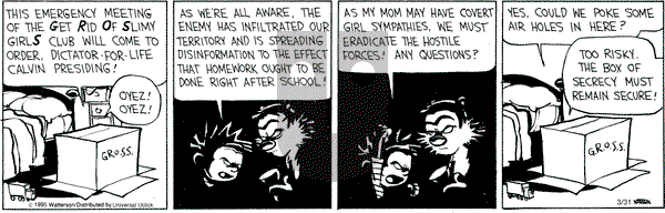 Calvin and Hobbes on Tuesday March 31, 2015 Comic Strip