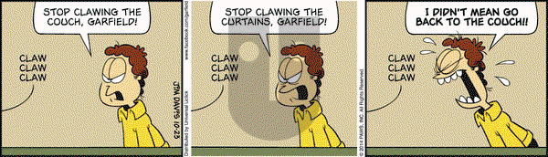 Garfield on Thursday October 23, 2014 Comic Strip
