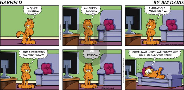 Garfield on Sunday April 9, 2017 Comic Strip