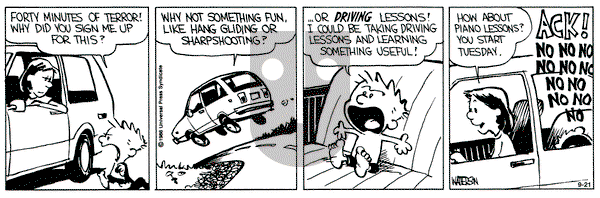 Calvin and Hobbes on Saturday September 21, 1991 Comic Strip
