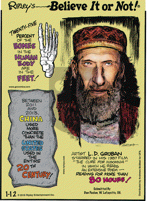 Ripley's Believe It or Not on Friday January 12, 2018 Comic Strip