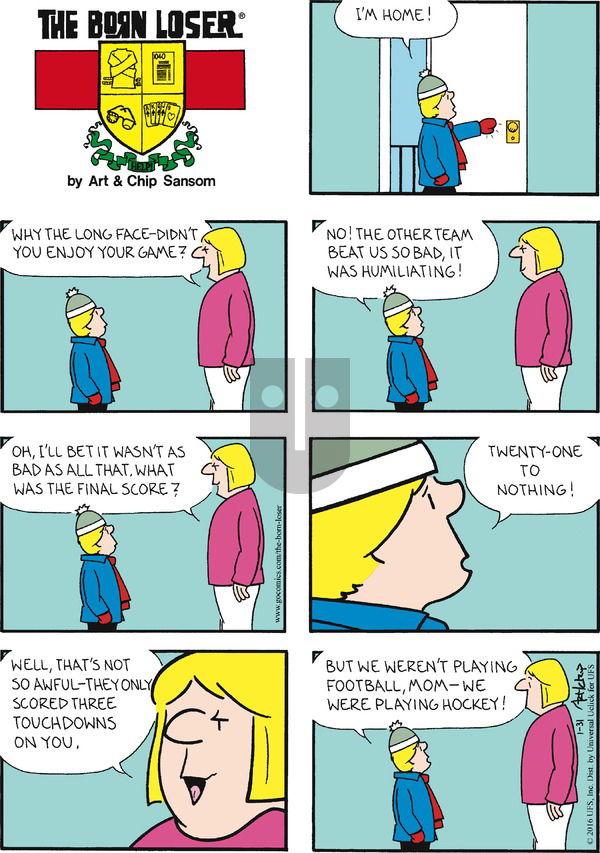 The Born Loser on Sunday January 31, 2016 Comic Strip
