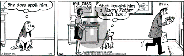 Fred Basset on Monday December 31, 2001 Comic Strip
