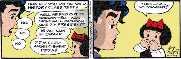 Nancy on Wednesday April 1, 2015 Comic Strip