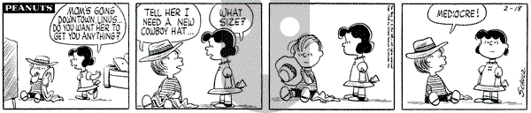 Peanuts on Thursday February 18, 1960 Comic Strip
