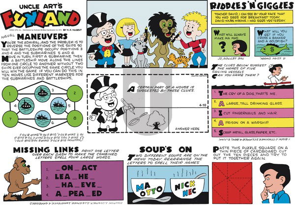 Uncle Art's Funland on Sunday April 10, 2022 Comic Strip