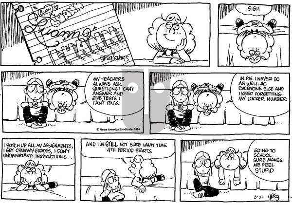Luann on Sunday March 31, 1985 Comic Strip