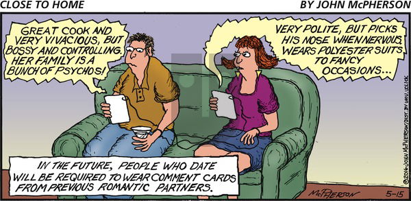 Close to Home on Sunday May 15, 2016 Comic Strip