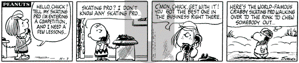 Peanuts on Thursday November 7, 1974 Comic Strip