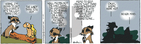 Over the Hedge on Thursday June 11, 2009 Comic Strip