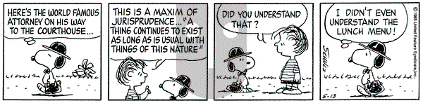 Peanuts on Monday May 13, 1985 Comic Strip