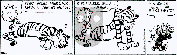 Calvin and Hobbes - Friday March 23, 1990 Comic Strip