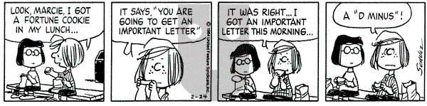 Peanuts on Friday February 24, 1984 Comic Strip