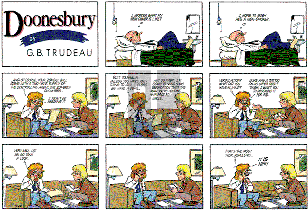 Doonesbury on Sunday April 20, 1986 Comic Strip