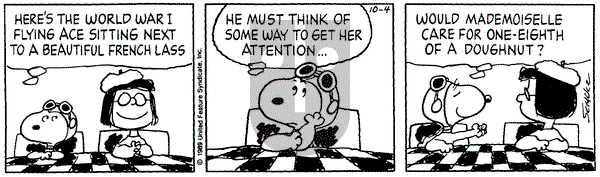 Peanuts on Wednesday October 4, 1989 Comic Strip
