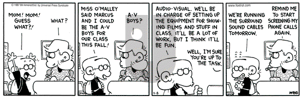 FoxTrot on Monday September 8, 1997 Comic Strip