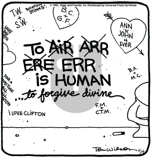 Ziggy on Saturday March 14, 1992 Comic Strip