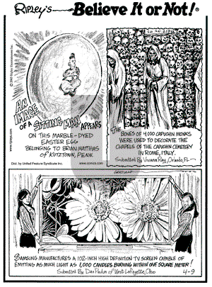 Ripley's Believe It or Not on Saturday April 9, 2005 Comic Strip