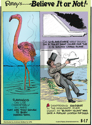 Ripley's Believe It or Not on Friday August 17, 2018 Comic Strip