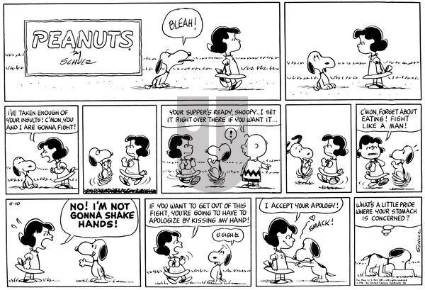 Peanuts on Sunday April 10, 1966 Comic Strip