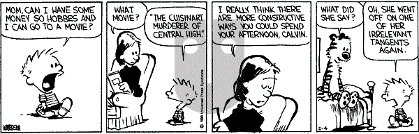 Calvin and Hobbes - Tuesday February 4, 1986 Comic Strip