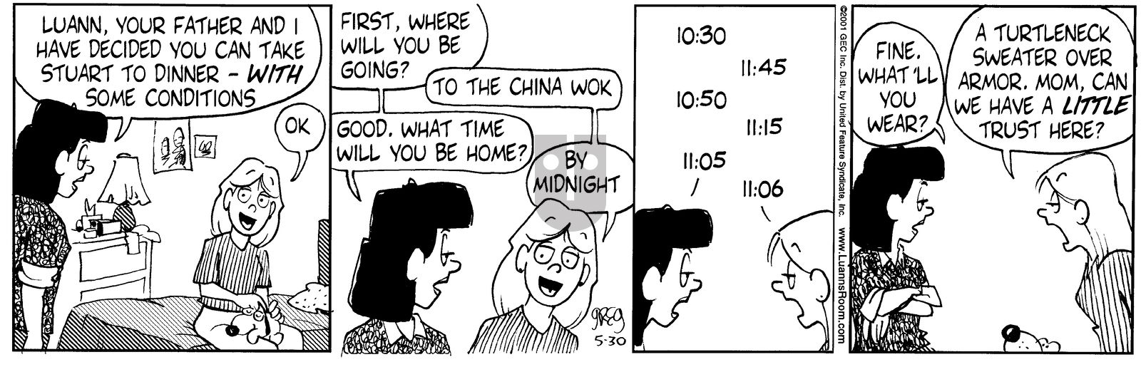 Luann - Wednesday May 30, 2001 Comic Strip