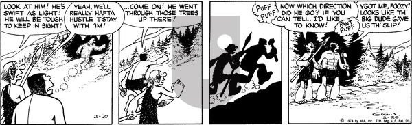 Alley Oop on Wednesday February 20, 1974 Comic Strip