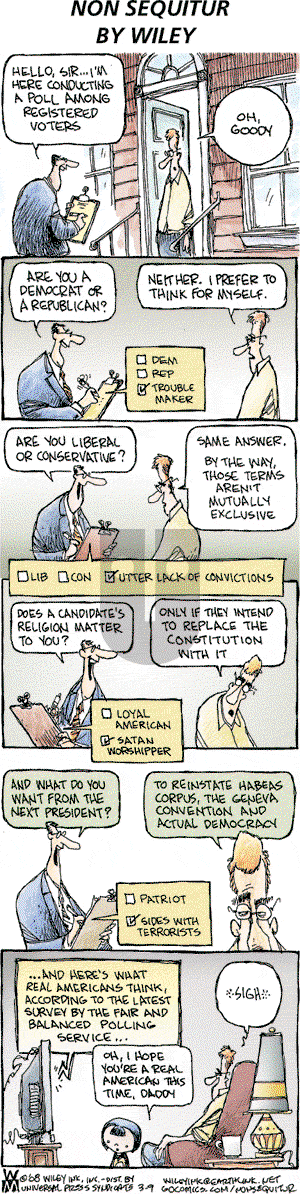 Non Sequitur on Sunday March 9, 2008 Comic Strip