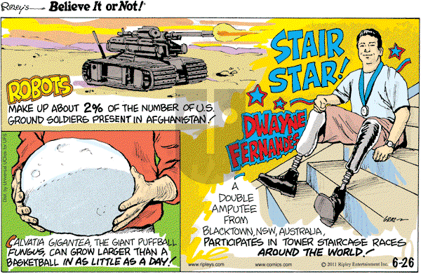 Ripley's Believe It or Not - Sunday June 26, 2011 Comic Strip