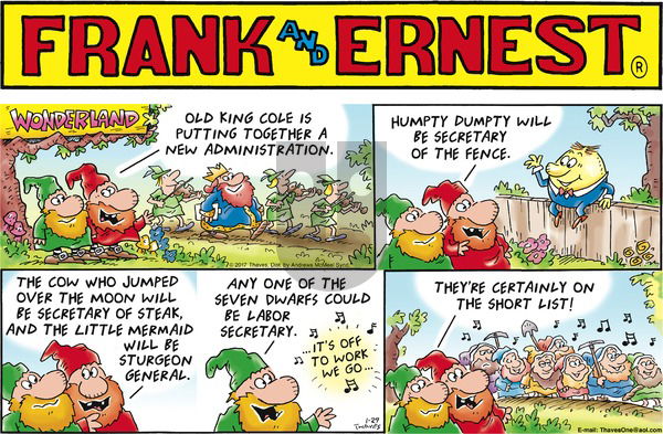 Frank and Ernest on Sunday January 29, 2017 Comic Strip