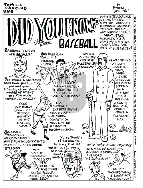 Tom the Dancing Bug on Saturday April 14, 2001 Comic Strip