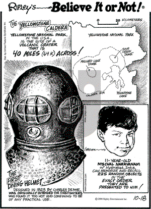 Ripley's Believe It or Not on Wednesday October 18, 2006 Comic Strip