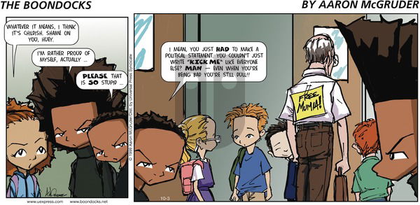The Boondocks on Sunday October 3, 1999 Comic Strip