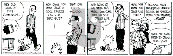Calvin and Hobbes on Tuesday March 17, 1992 Comic Strip