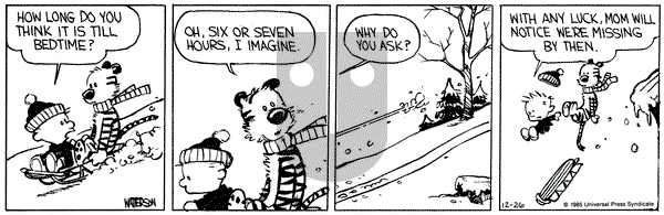 Calvin and Hobbes on Thursday December 26, 1985 Comic Strip