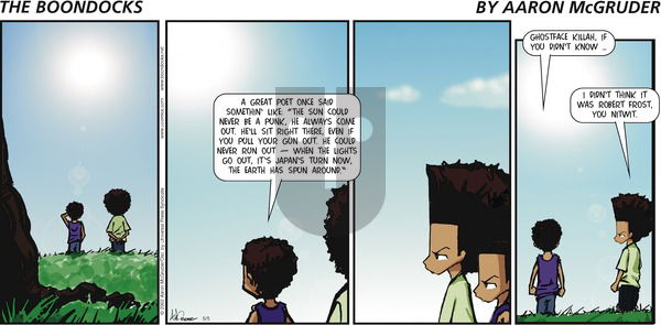 The Boondocks on Sunday May 5, 2002 Comic Strip