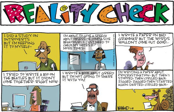 Reality Check on Sunday November 8, 2020 Comic Strip