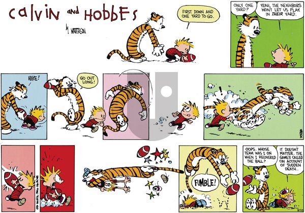 Calvin and Hobbes - Sunday October 28, 1990 Comic Strip