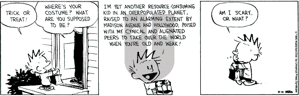 Calvin and Hobbes - Tuesday October 31, 1995 Comic Strip