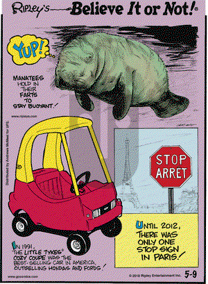 Ripley's Believe It or Not on Wednesday May 9, 2018 Comic Strip