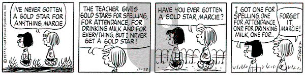 Peanuts on Tuesday November 29, 1977 Comic Strip