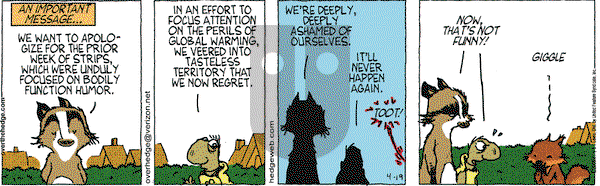 Over the Hedge on Saturday April 19, 2008 Comic Strip