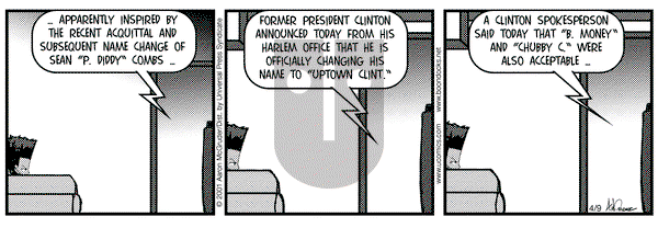 The Boondocks on Monday April 9, 2001 Comic Strip