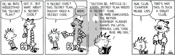 Calvin and Hobbes on Wednesday April 1, 2015 Comic Strip