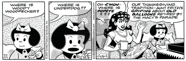 Nancy on Thursday November 22, 2007 Comic Strip