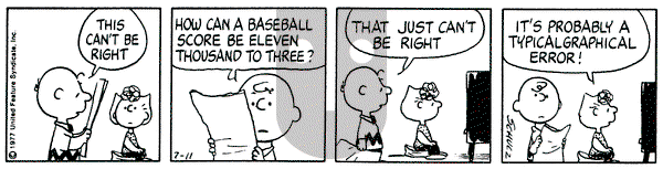 Peanuts on Monday July 11, 1977 Comic Strip